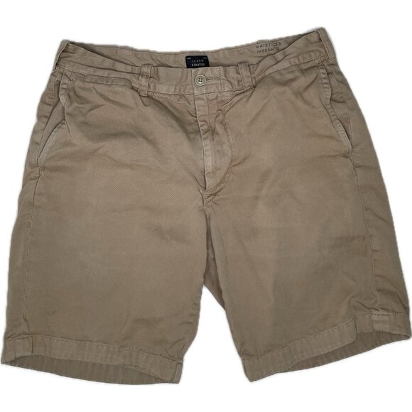 J. Crew Men’s Stanton Khaki Chino Shorts Inseam 9” Waist 33” - Picture 1 of 7